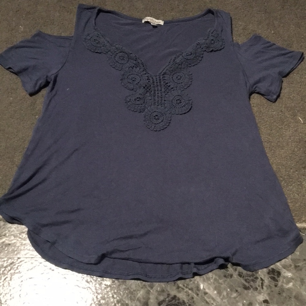 Women’s Blue Off the Shoulder Shirt